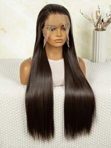Full Lace Synthetic Straight Hair Fiber Wig, Black And Brown - Black Brown - View 6