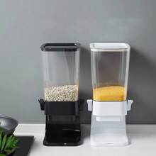 LIVINGANDHOME 1 Piece Countertop Cereal Dispenser,Cereal Storage Container,Organization And Storage Container For Kitchen,Dry Food Dispenser,Kitchen Storage Organizer,Food Dispenser For Rice, Pasta, Grains, Nuts, Candies, Oatmeal, Snacks,Coffee Beans,Beans,Kitchen Tools - Black - View 7