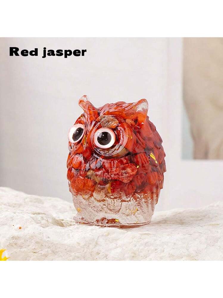 1pc Natural Crystal Owl Shape Statue Fashion Craft Animal Ornament