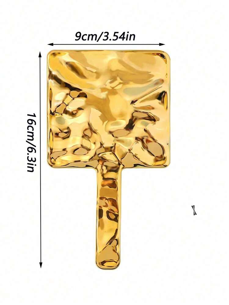 1pc, New Electroplated Square Mirror Handheld Small Mirror Girls Portable Makeup Mirror - Multicolor - View 3