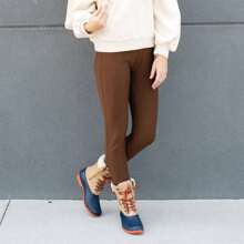 High Rise Ponte Pant (New Mix) - Mocha Brown - View 1