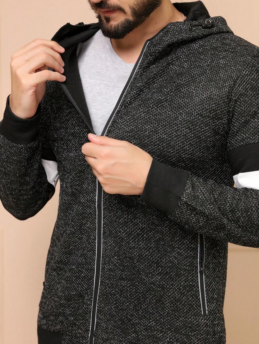 Men Zip-Up Hoodies - Gris Oscuro - Ver 1