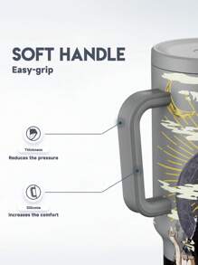 40oz Thermobecher mit Deckel und Strohhalm, isolierte Edelstahl Wasserflasche mit Griff, vakuumisolierte Wasserflasche, isolierter Becher, Geschenkbecher, hält Getränke 34 Stunden kalt oder 10 Stunden heiß, tragbar geeignet für Camping, Wandern, Autofahrten und Reisen