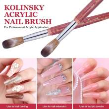 Pincel de uñas acrílicas Kolinsky, pincel de uñas acrílicas Kolinsky para aplicación de acrílico con mango de madera, kit de uñas acrílicas para salón de arte de uñas profesional, hogar y bricolaje