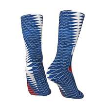 1對嘻哈復古瑞士足球球迷裝備狂野男士壓縮袜中性哈拉機圖案印刷有趣的新奇開心條紋襪男孩禮物 - 彩色 - 查看 4