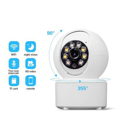 Reletech 3MP Security Camera Smart Mini WiFi IP Camera Indoor Wireless Home Surveillance Webcam Full Color Night Vision Human Detection Auto Tracking
