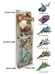 flykirin 6 件回力飞机玩具，男孩飞机玩具套装，战斗机玩具，直升机玩具，坦克玩具，宝箱玩具课堂奖品，生日派对礼物，适合幼儿。，返校