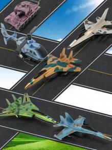 flykirin 6 件回力飞机玩具，男孩飞机玩具套装，战斗机玩具，直升机玩具，坦克玩具，宝箱玩具课堂奖品，生日派对礼物，适合幼儿。，返校