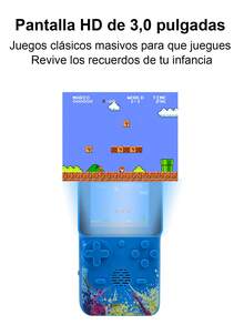 1 Pieza Máquina De Videojuegos Portátil De Juegos Clásicos De 8 Bits, Mini Consola Retro Con 500 Juegos G-620 - Azul - Ver 4