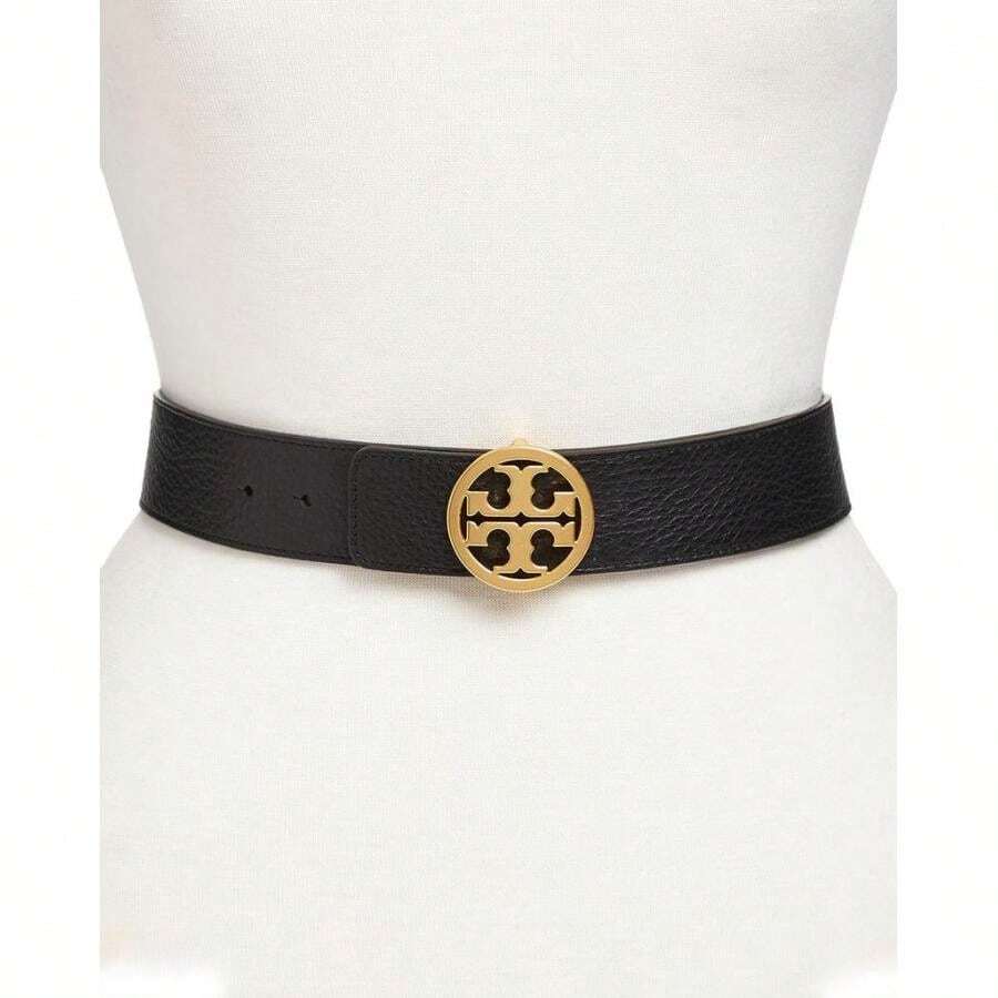 Tory Burch | Reversible Logo Belt | | Women Belts - Black/New Leather/Gold - View 1