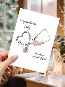 1pc Custom Name Greeting Cards - Personalized Birthday, Graduation, And Appreciation Cards For Nurses, Doctors, Medical Assistants, And Essential Workers - Available In 5x7" And 10x7" Sizes - Perfect Gifts For Healthcare Heroes, Colleagues, And Loved Ones - Unique Designs, High-Quality Finish, Customizable Messages - Ideal For Birthdays, Graduations, Thank You Gifts, And Special Occasions Back To School