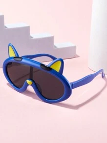 1 chiếc kính thời trang trẻ em màu kẹo, 2024 kính thời trang gọng tai mèo silicon dễ thương và cổ điển mới có bản lề kim loại thích hợp cho du lịch hàng ngày, bãi biển và phụ kiện - màu đen - Xem 12