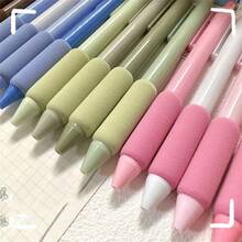 4支綠雲紋握架中性筆套裝，高級外觀，ST快干，適合學生練習。按鈕式設計，帶有海綿保護套，碳纖維，適合女孩攜帶。 - 彩色 - 查看 4