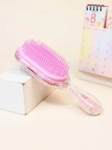 1pc Cute Giraffe Printed Transparent Air Cushion Detangling Massage Comb For Hair Styling - Multicolor - View 2