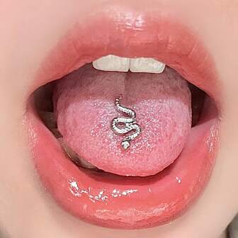 1pc Women Men Stainless Steel Hip Hop Metal Style Sexy Snake Tongue Studs Acrylic Transparent Tongue Earrings Flat Round Non-Sense Comfortable Tongue Earrings Suitable For Gifting Friends And Daily Wear