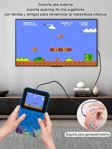 1 Pieza Máquina De Videojuegos Portátil De Juegos Clásicos De 8 Bits, Mini Consola Retro Con 500 Juegos G-620 - Azul - Ver 2