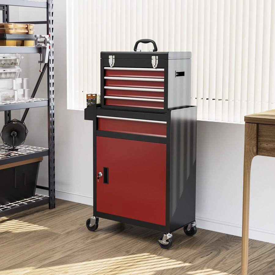 Rolling Tool On Wheels With 5 Drawers And Lockable