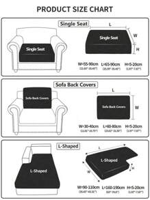 1pc Splash-Proof Embossed Rhinestone Checked Elastic Stretch Sofa Cover, Universal Four Seasons Sofa Cushion Cover, Armrest Cover And Backrest Cover For 1/2/3/4 Seaters - Light Grey - View 2