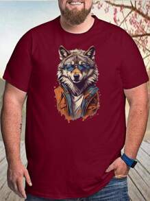 Men T-Shirts - 酒紅色 - 查看 1