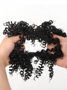 Extensiones de cabello rizado corto recogido a la moda con banda elástica, extensión de fibra sintética de moño para accesorios de cabello de mujeres y niñas