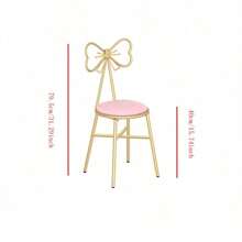 1 Ghế Trang Điểm Bằng Kim Loại Hiện Đại, Có Tựa Lưng Hình Con Bướm, Dành Cho Bàn Trang Điểm Phòng Ngủ Hoặc Bàn Làm Móng, Phong Cách Sang Trọng Nhẹ Nhàng - Nhiều màu - Xem 3