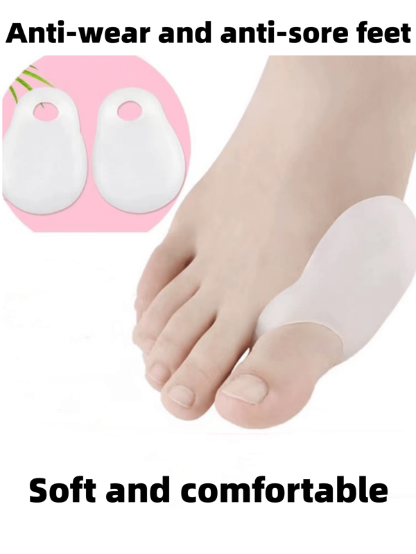 1 Pair/2 Pairs/3 Pairs Soft & Comfortable Silicone Big Toe Side Protection Pads, Anti-Friction & Pain Relief Sleeves, Wearable With Socks, Unisex