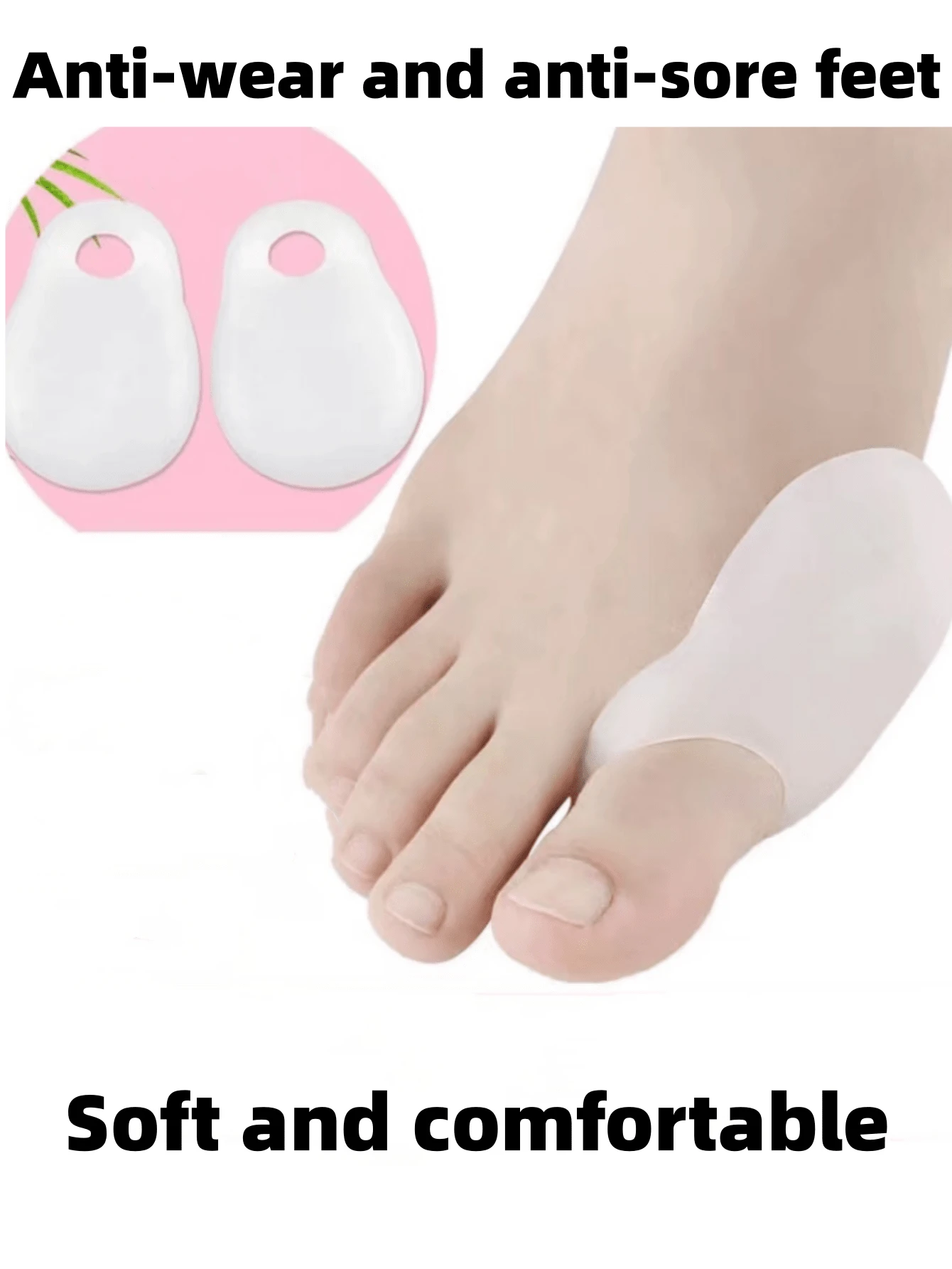 1 Paar/2 Paar/3 Paar weiche und bequeme Silikon Großzehen Seiten Protektions Polster, Anti-Reibungs- & Schmerzlinderung Hülsen, tragbar mit Socken, unisex