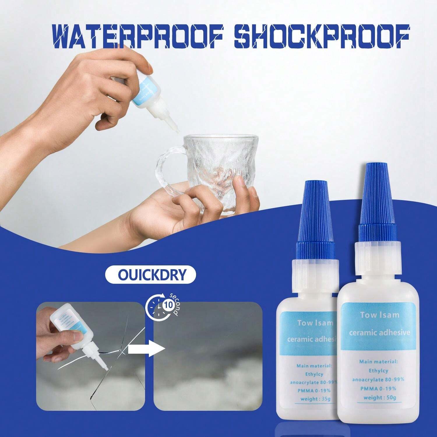 Instantly Strong Glass Ceramic Adhesive, HighStrength Sealing