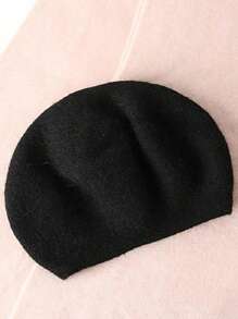 女士保暖针织兔毛贝雷帽，复古风格护耳帽，适合秋冬季