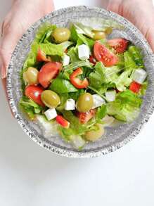 20入組/50入組7.1 X 7.1 X 1.8英寸方形烘焙蛋糕模，一次性鋁箔錫，重型蛋糕模，適用於家裡自製麵包，烤箱煎鍋，特殊鐵皮托盤，不含蓋禮物袋派對廚房 - 銀色 - 查看 9