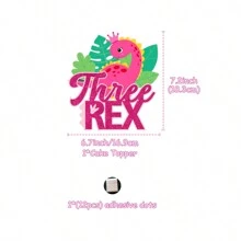 1pc Three Rex Cake Topper Pink, Dinosaur Cake Topper For Dinosaur 3 Years Old Birthday Party Decorations