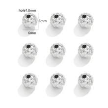 10入組不鏽鋼圓形紋理霧面珠子，適用於DIY項鍊手鍊珠寶配件製作