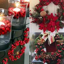 100 件圆球浆果仿真泡沫水果樱桃小红果牡丹水果配件浆果装饰品、餐桌装饰、餐桌摆件、人造花、塑料花 - 100pcs - 查看 9