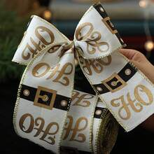 1 Cuộn 6.3cm Chiều rộng 200cm Chiều dài Giáng sinh Vải bố Ruy băng Với Người Gingerbread & Quả tùng Đồ trang trí Và Dây điện Cạnh , DIY Thủ công Bowknot Dải ruy băng trang trí - Đỏ và trắng - Xem 8