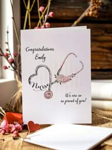 1pc Custom Name Greeting Cards - Personalized Birthday, Graduation, And Appreciation Cards For Nurses, Doctors, Medical Assistants, And Essential Workers - Available In 5x7" And 10x7" Sizes - Perfect Gifts For Healthcare Heroes, Colleagues, And Loved Ones - Unique Designs, High-Quality Finish, Customizable Messages - Ideal For Birthdays, Graduations, Thank You Gifts, And Special Occasions Back To School