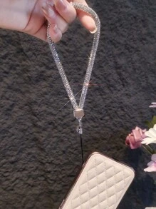 Fashionable Multi-Color Mobile Phone Hanging Strap, Short/Long Wrist Style With Rhinestone Chain For Women, Handmade Luxury Rhinestone Pendant Gifts For Mother, Family, Friends, Birthday, Holiday Phone Charm, Phone Chain