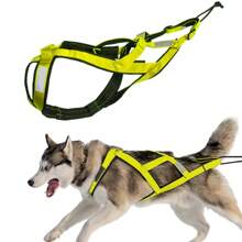 反光拉雪橇犬背带，适用于大中型犬 - 可调节防震尼龙背心，带背部支撑垫，雪橇犬背带 - 薄荷綠 - 查看 14