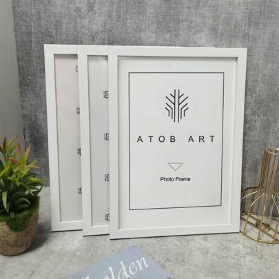 3入組木製相框，適用於照片牆10X15、15X20、20X25和A4白色相片框，支架相框，適用於相片裝飾和紀念禮品