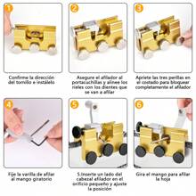 Herramienta afiladora de cadena de motosierra, piedras de amolar portátiles para afilar cadenas de motosierras, herramienta eléctrica de amolado para trabajos de carpintería,Afilador de motosierra, plantilla de afilado de motosierra portátil para leñador,Plantilla De Afilado De Cadenas De Motosierra,afilador de motosierra, plantilla de afilador de cadena portátil, kit de afilado rápido para motosierra, sierras eléctricas, adecuado para leñadores y trabajos de jardinería - Plateado - Ver 8
