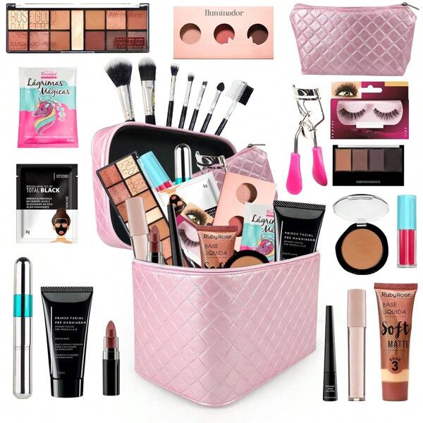 Maleta + Kit Maquiagem Completa Luisance Rubys + Brinde Bz15