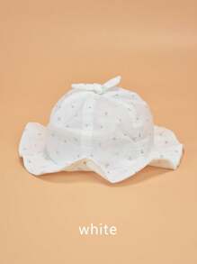 1入嬰兒防曬防風輕便桶帽，帶蕾絲裝飾，適合日常穿著和戶外活動 - 1PC - 查看 4