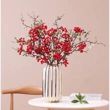 1入金色燈籠瓶-立體金色設計手工陶瓷花瓶-燈籠形金色條紋花瓶，適用於客廳電視櫃飾品，簡約餐廳裝飾 - 彩色 - 查看 6