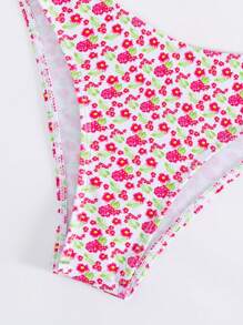 Women 2pcs Dopamine Colorful Bikini Set, High Waist Ruched Swimwear For Taking Photos - Red - View 9