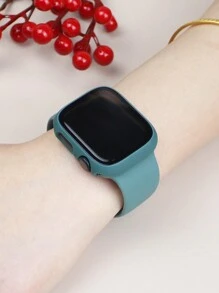 这款二合一表带兼表壳兼容 ，适用于 40mm、41mm、42mm、44mm、45mm、46mm 和 49mm 尺寸。运动休闲风格，搭配铆钉硅胶表带。配备防震防刮硬质 PC 表壳和钢化玻璃屏幕保护膜。兼容 Ultra/11/10/9/8/7/6/5/4/SE 系列。男女皆宜。柔软舒适，易于佩戴，触感灵敏。 - 松針綠 - 查看 4
