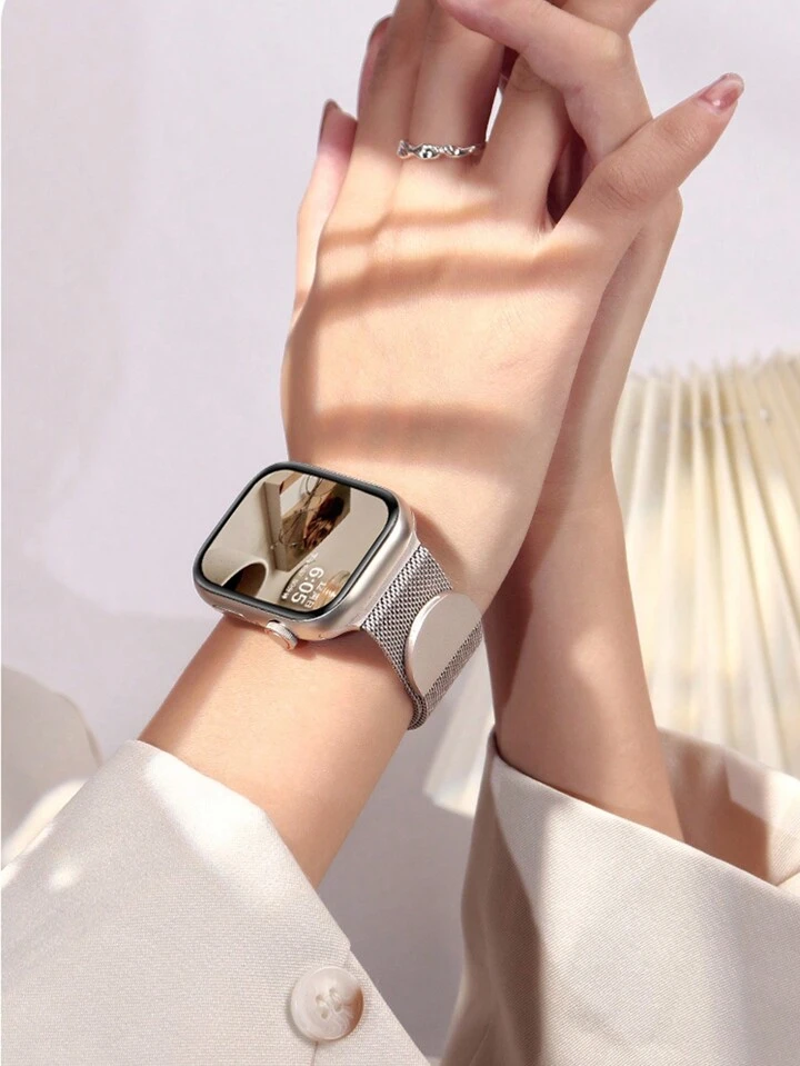 美品 Apple Watch S9 45mm本体+ミラネーゼループ シルバーSS