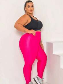 Donna Martins Plus Size Leggings - 玫紅色 - 查看 3
