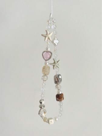 简约白色蝴蝶结手机壳挂绳吊坠，短小便捷，适用于所有手机、相机，带链绳，手持式，腕带，防丢，防震，适合送给母亲、家人、朋友、生日、节日的女士礼物，手机挂饰，手机链