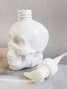 1/2件 350ml 骷髏設計皂液器－可補充 PET 塑膠壓泵瓶，適用於洗手液、洗髮精和沐浴露－螺紋蓋，無香料－浴室裝飾，萬聖節主題液體儲存，理想的浴室、居家和浴室裝飾皂液器，萬聖節禮物 - 黑與白 - 查看 4