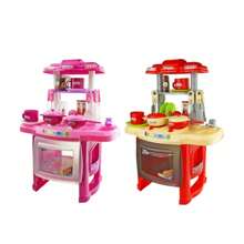 Children's Kitchen For Girls With Light And Sound 24 Pieces Room Decoration - Red - View 3