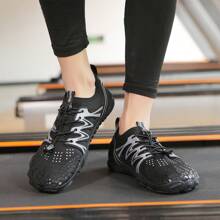 New Outdoor Hiking Shoes For Men & Women, Surfing Snorkeling Amphibious Shoes, Breathable Trekking Shoes For Water And Land, Beach Shoes, Running Shoes, Soft Bottom Indoor Fitness Shoes, Silent Non-Slip Jumping Rope Shoes, Shock Absorbing Soft Bottom Women's Casual Sports Shoes, Gray Training Yoga Shoes, Professional Squatting Anti-Slip Strength Training Weightlifting Shoes - Black - View 2